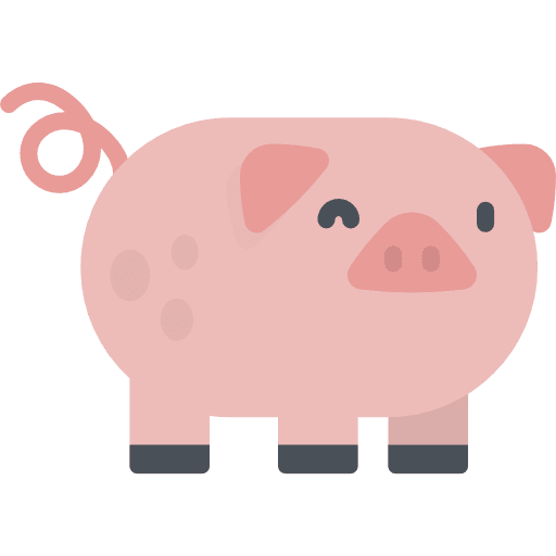 Pig wildlife kawaii animals icon