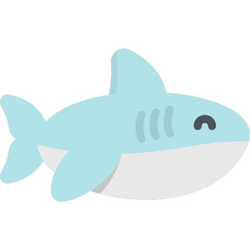 Shark aquatic fish kawaii icon