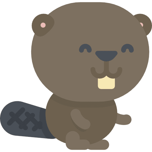 Beaver mammal zoo kawaii icon