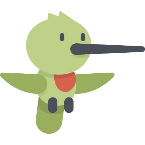 Humming bird wings kawaii bird icon
