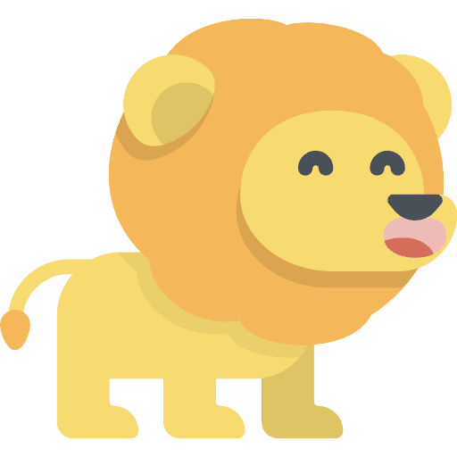 Lion zoo wildlife mammal icon
