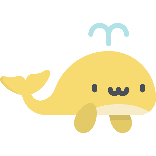 Whale zoo animal kawaii icon