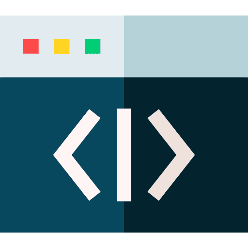 Code business and finance development web page icon