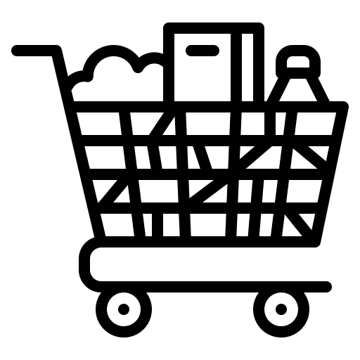 Grocery cart fast food grocery foods icon