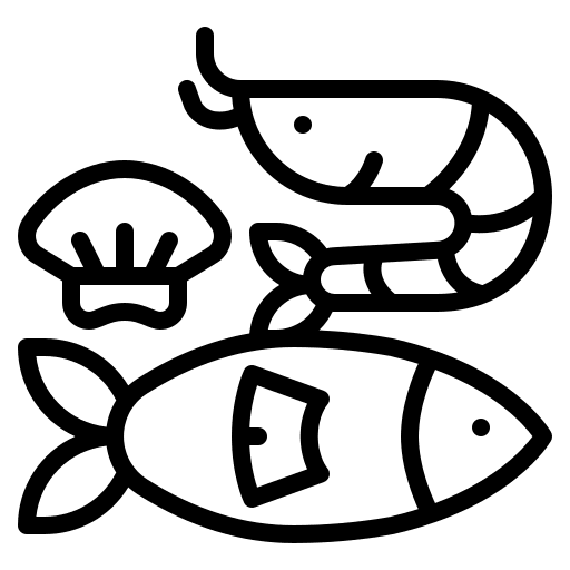 Seafood oyster shell shrimp icon