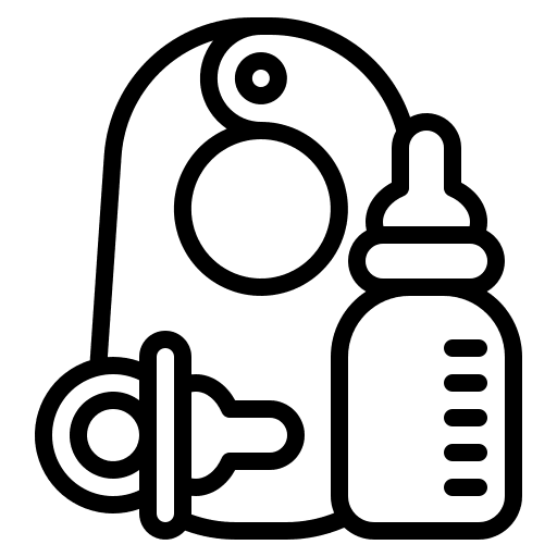 Baby products baby bib milk bottle childhood icon Baby products baby bib milk bottle childhood icon