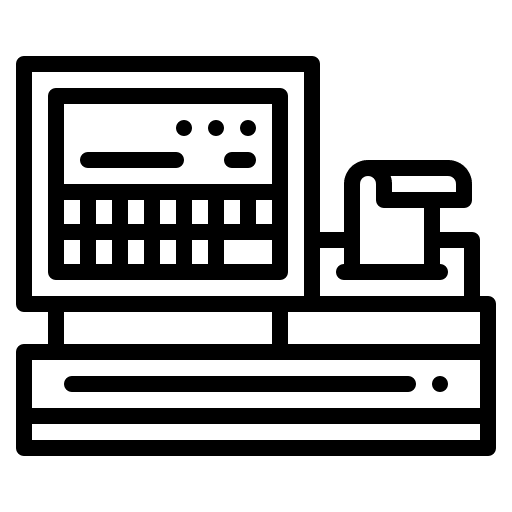 Cash register money payment commerce icon Cash register money payment commerce icon
