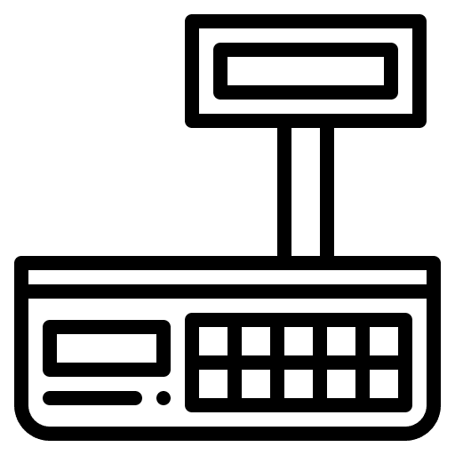 Scale measuring grocery shopping store icon Scale measuring grocery shopping store icon