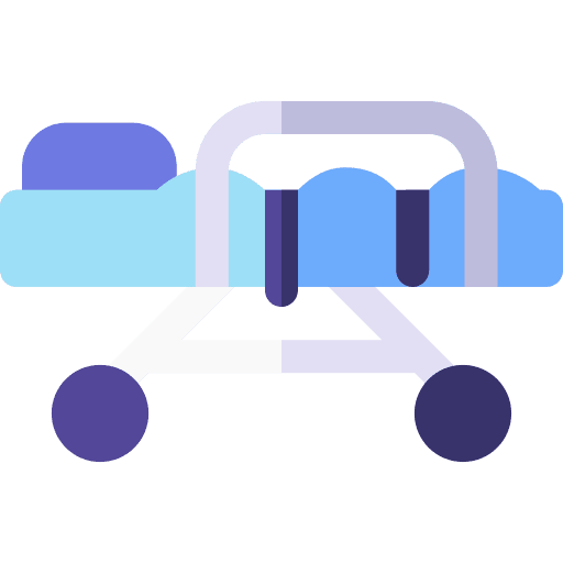 Hospital bed medical equipment patient healthcare and medical icon
