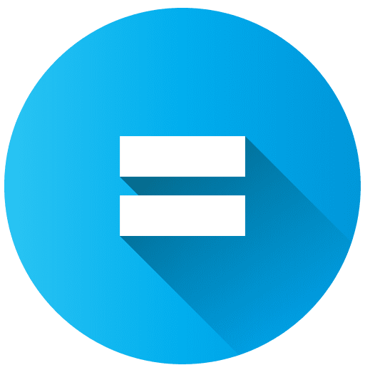 Equal character math shapes and symbols icon