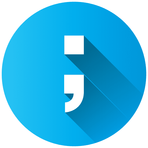 Semicolon punctuation education interface icon