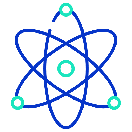 Atom atomic science electron icon