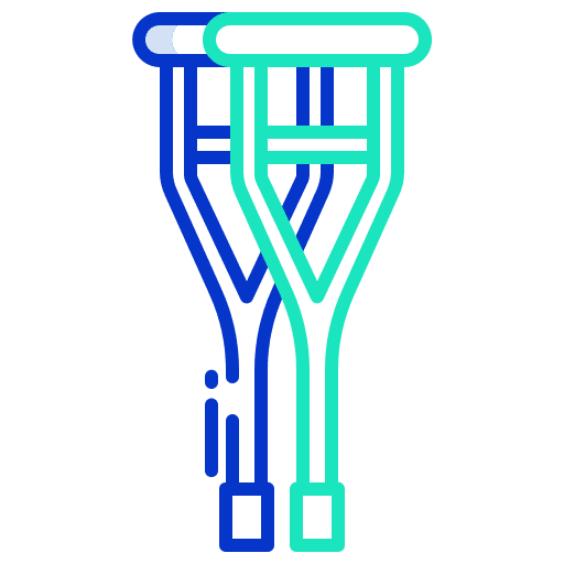 Crutch emergency healthcare and medical accident icon