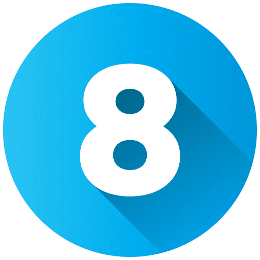 Number 8 math shapes and symbols character icon