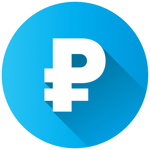 Ruble symbol finance money icon