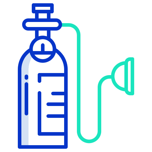 Oxygen healthcare and medical gas cylinder tank icon Oxygen healthcare and medical gas cylinder tank icon