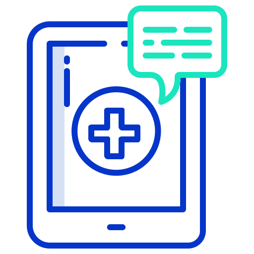 Tablet conversation medical smartphone icon Tablet conversation medical smartphone icon