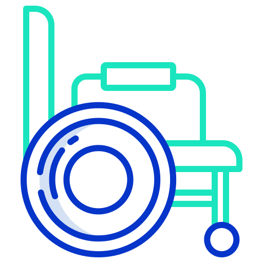 Wheelchair injury inclusive transport icon Wheelchair injury inclusive transport icon