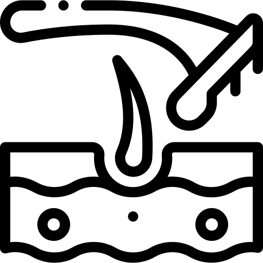Shaving dermatology hair organ icon