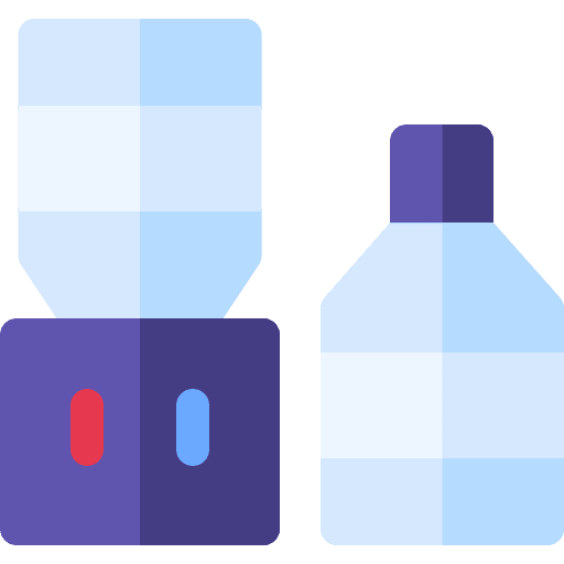 Water dispenser bottle hot water beverage icon