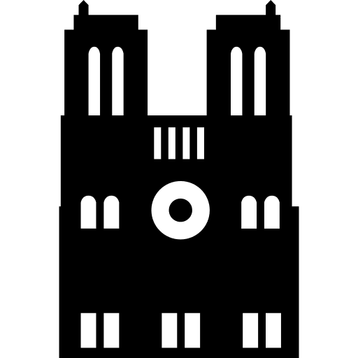 Notre dame paris cathedral monuments icon