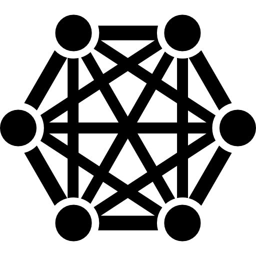 Hexagonal interconnections hexagon connection connectivity icon