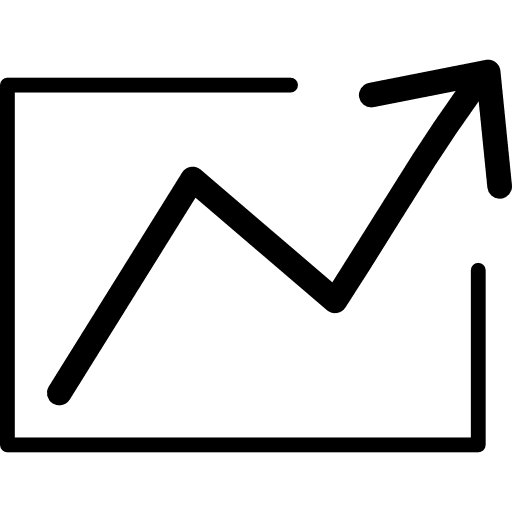 Data analytics ascendant line graphic symbol for interface data analytics ascendant chart icon