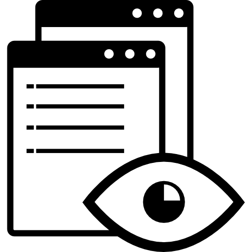 Data viewer interface view eye icon