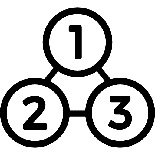 Analysis process 123 circles numbers icon