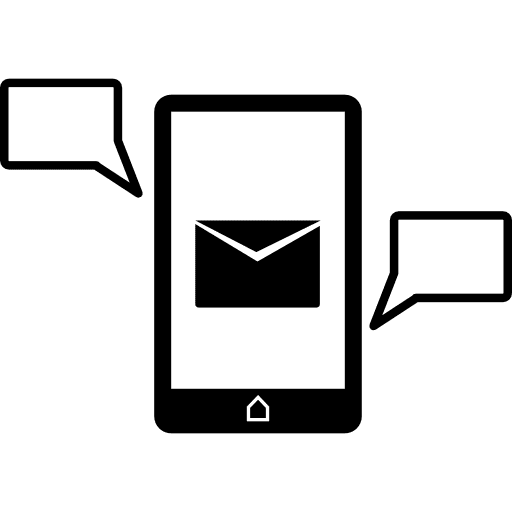 Mobile phone text data symbol mobile phone speech bubbles phone set icon