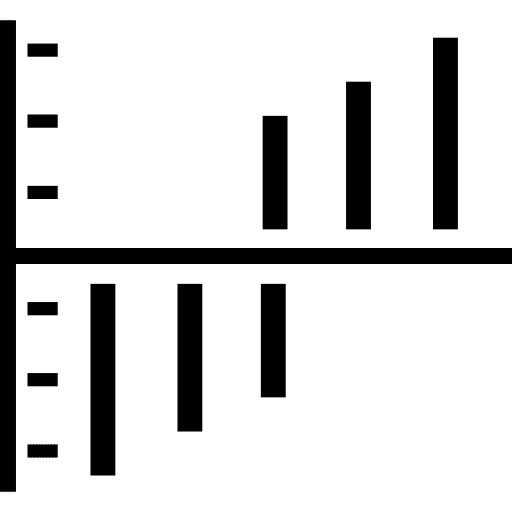 Dual bars graphic interface symbol chart interface data analytics icon