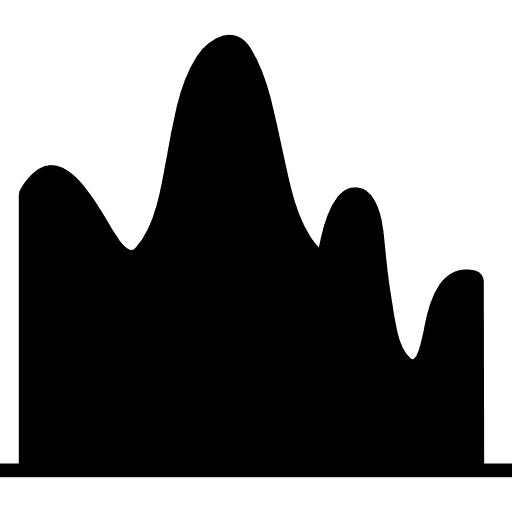 Multiple variable continuous chart multiple interface waves icon