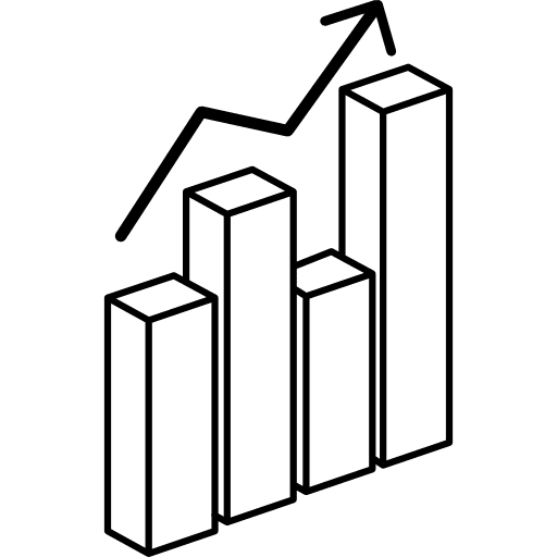 3d data analytics bars graphic data analytics ascendant bars icon