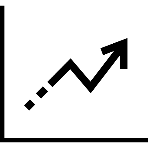 Data analytics line graphic graphic ascending ascendant icon