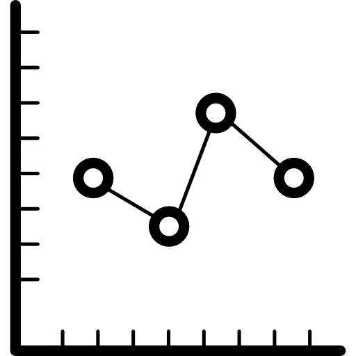 Line chart graphic data analytics line graphic icon