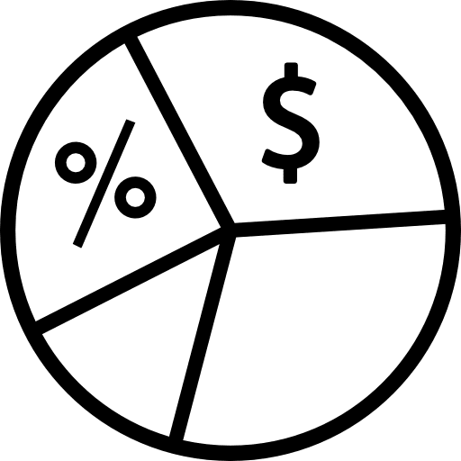 Pie chart information on money circular interface graphic icon