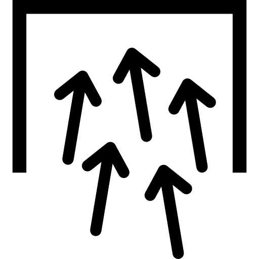 Data flow up arrows interface symbol icon