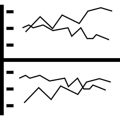 Dual stream chart stream dual interface icon