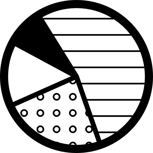 Pie graphic with four areas areas interface chart icon
