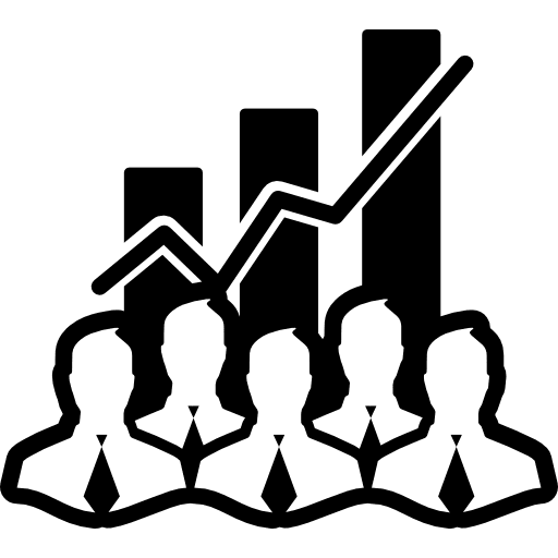 Stock data analytics interface symbol with businessmen and bars garphic background data analytics businessmen data icon