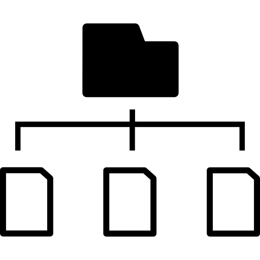 Connected folder data graphic symbol data icon