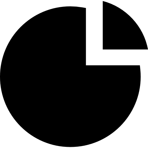 Data circular chart analytics symbol pie graphic icon