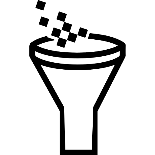 Data funnelling symbols funnelling outline icon