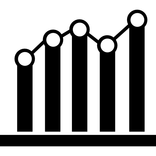Increasing bars graphic interface data analytics increasing icon