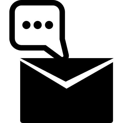 Data message closed envelope back with a speech bubble symbol messages message back icon