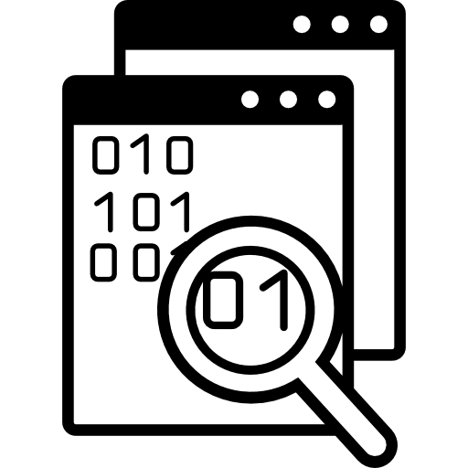 Data search symbol for interface interface data tool icon