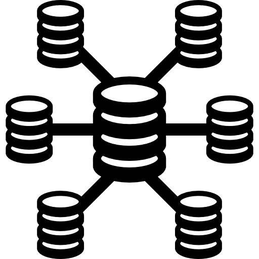 Database interconnected technology load balancer internet icon