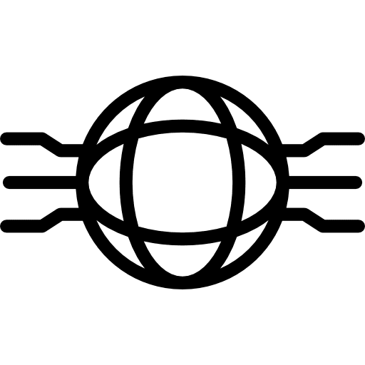 Globe connected circuit globe grid earth globe technology icon