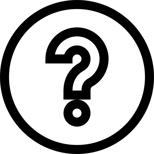Question mark interface signaling question mark icon