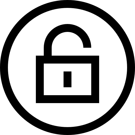 Unlock security open computer icon Unlock security open computer icon